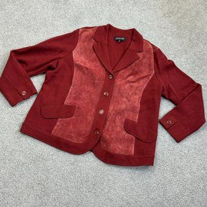 - Jones New York Suede Leather & Stretchy Rayon Jacket Size IX           - T1799